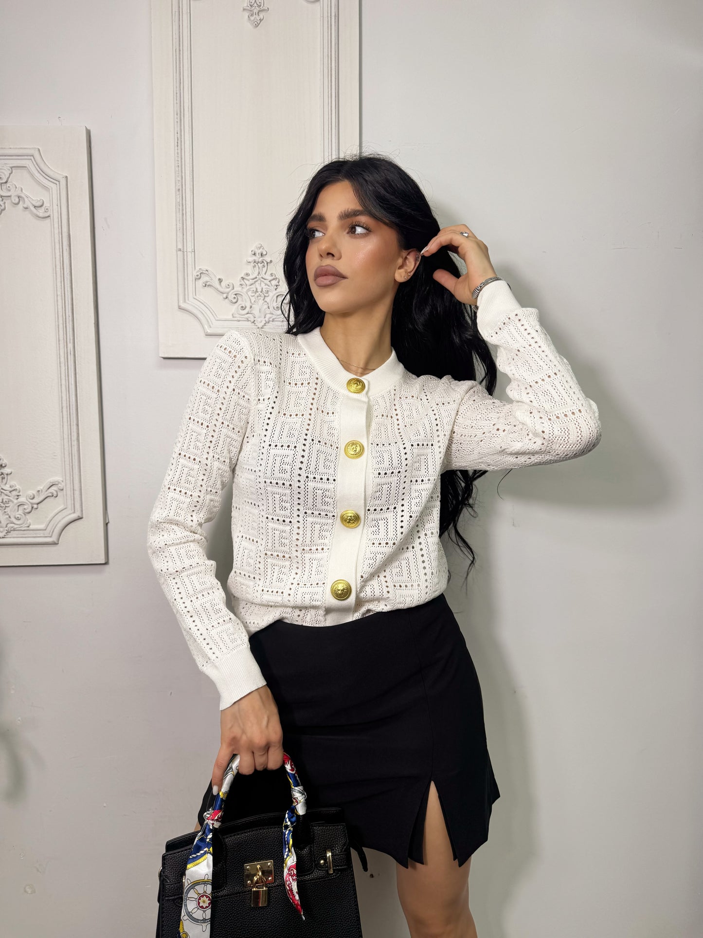 ARIELLA - GOLD BUTTON TOP