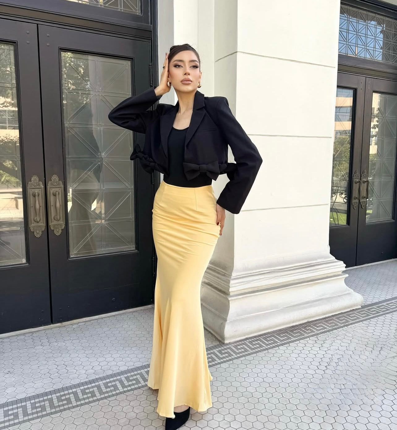 SARA - SATIN LONG SKIRT