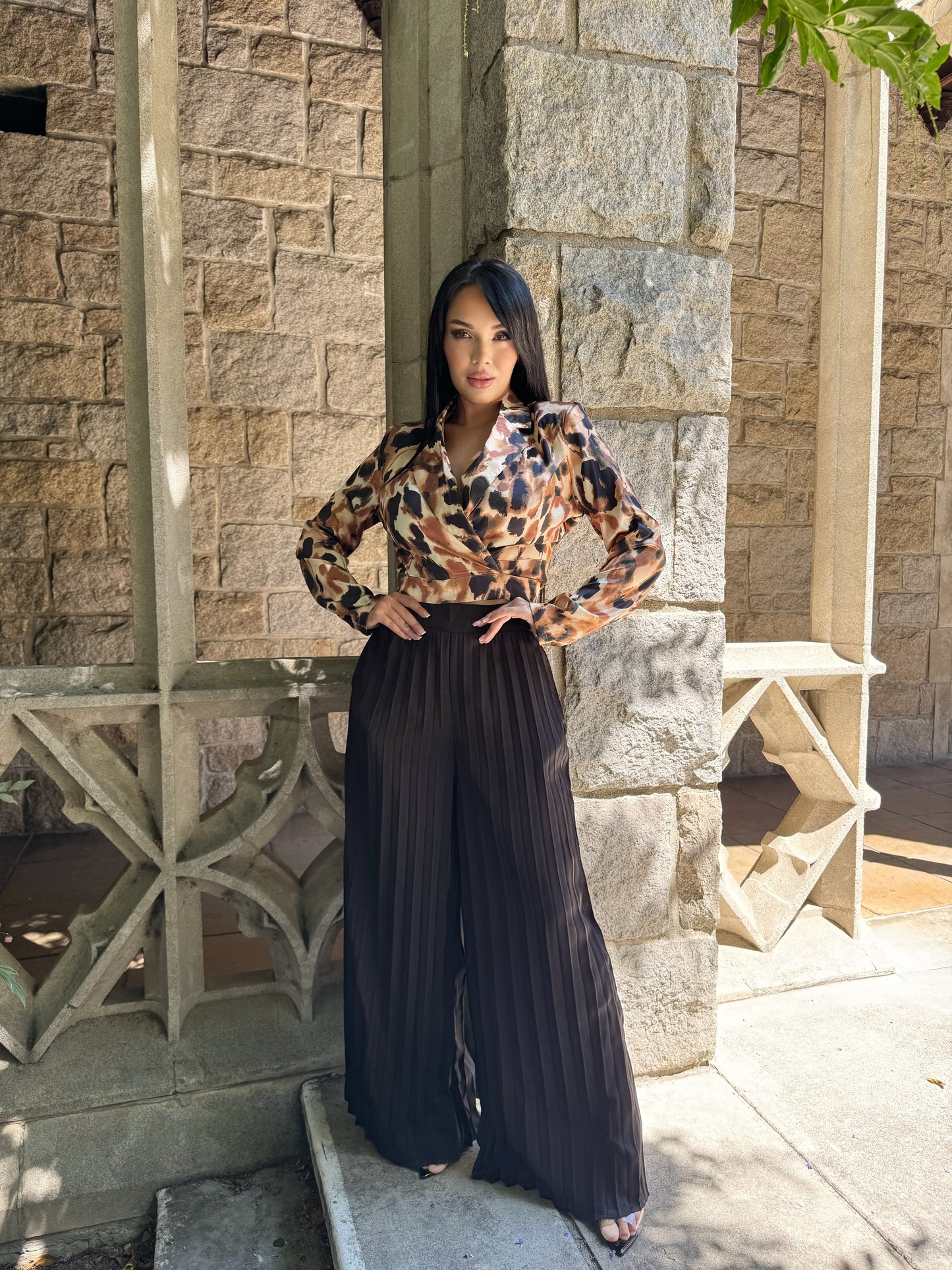 REBECCA - CHEETAH PANTS SET