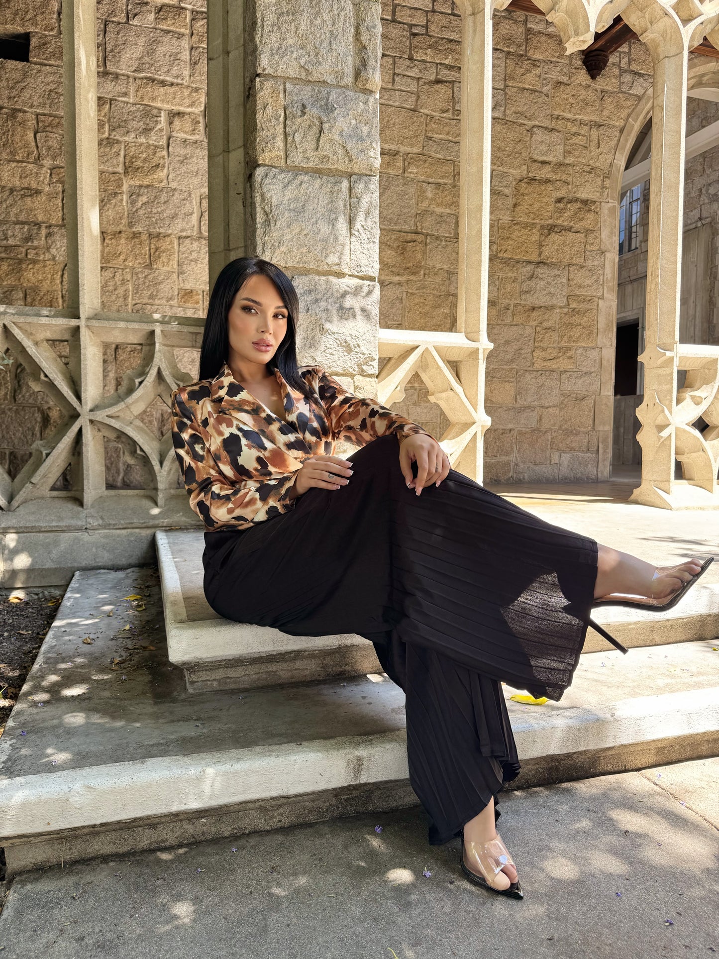 REBECCA - CHEETAH PANTS SET