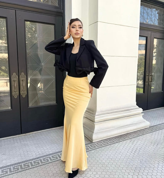 SARA - SATIN LONG SKIRT