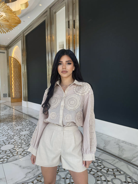 HAVEN - CROCHET BUTTON UP SET